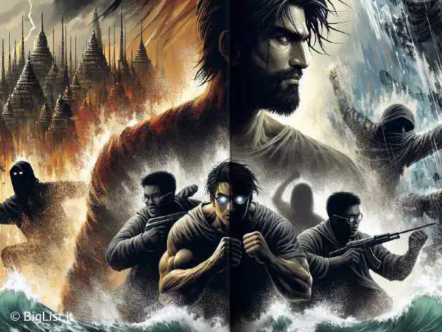 A secretive collaboration between China and Keanu Reeves in creating an epic novel based on the BRZRKR comic series. Create a mysterious and intense atmosphere.