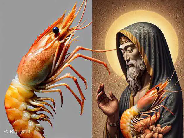 an AI-generated shrimp combined with an image of Jesus Christ, hyper-realistic