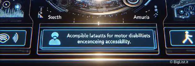 A futuristic digital interface showing AI improving accessibility features for diverse users.