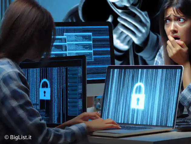 a digital illustration depicting a frustrated cybersecurity expert discovering a critical flaw while in a home office setting, with a shadowy hacker figure looming in the background.