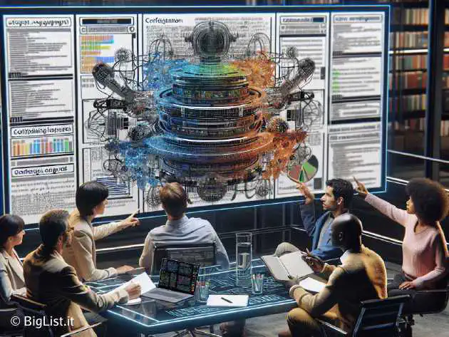 Researchers analyzing a large language model with highlighted sections of text indicating confabulations.