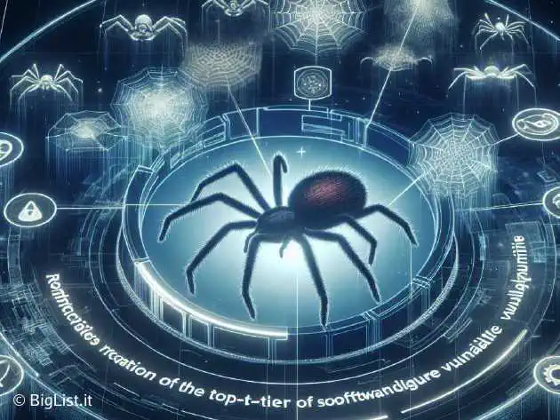 A futuristic scene showing Apple's Vision Pro in use, with virtual spiders and bats floating around, illustrating a fixed vulnerability.