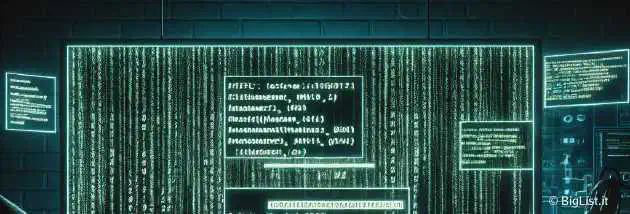 A dark-themed image showing a hacker's computer screen with a massive list of exposed passwords scrolling.