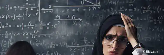 a mathematician looking frustrated in front of a blackboard filled with equations